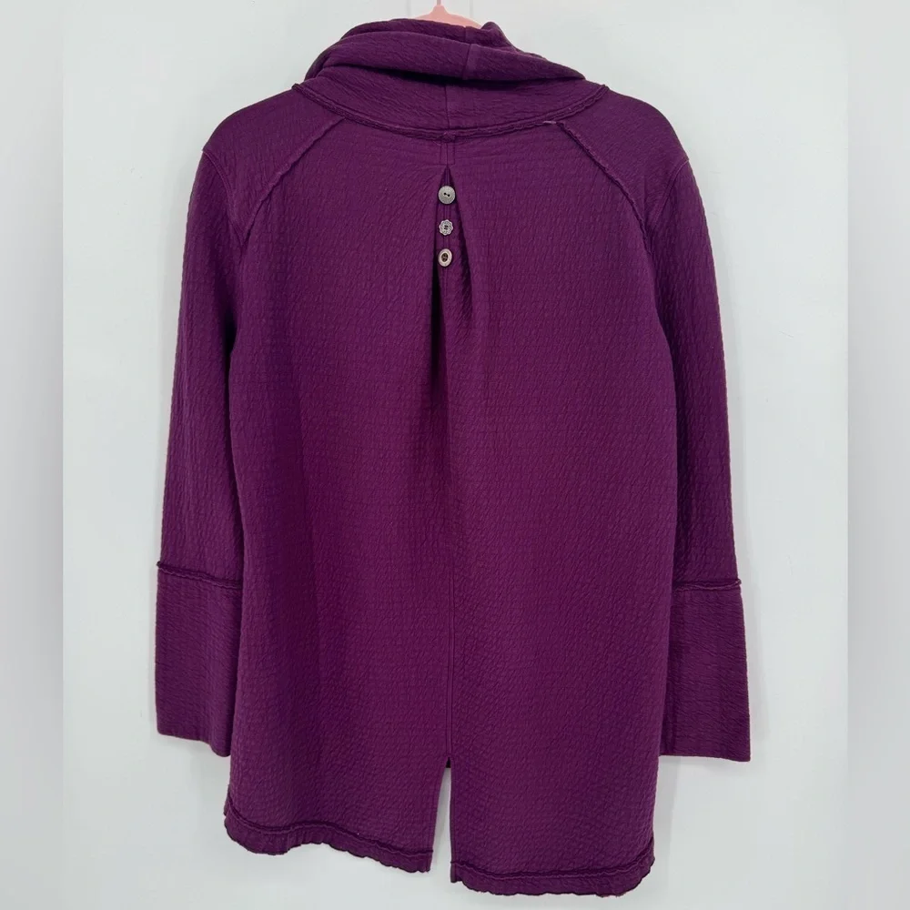 Neon Buddha Women's Rich Plum Oversized Cowl Neck Sweater Boho Chic Size Medium